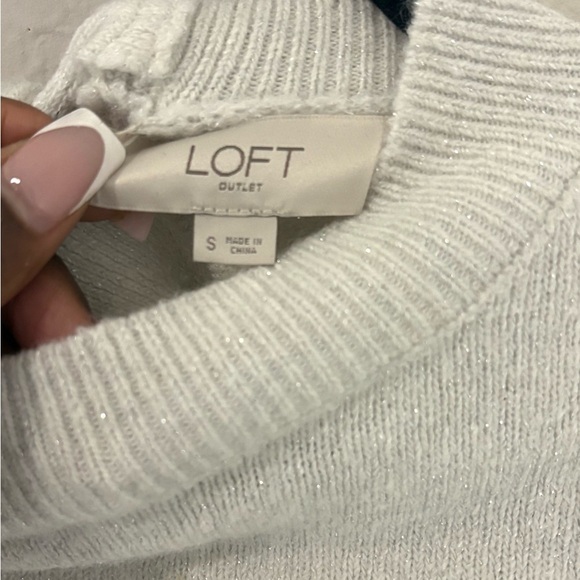 LOFT Outlet Shimmer Bow-Back Sweater | Size Small - Picture 3 of 5